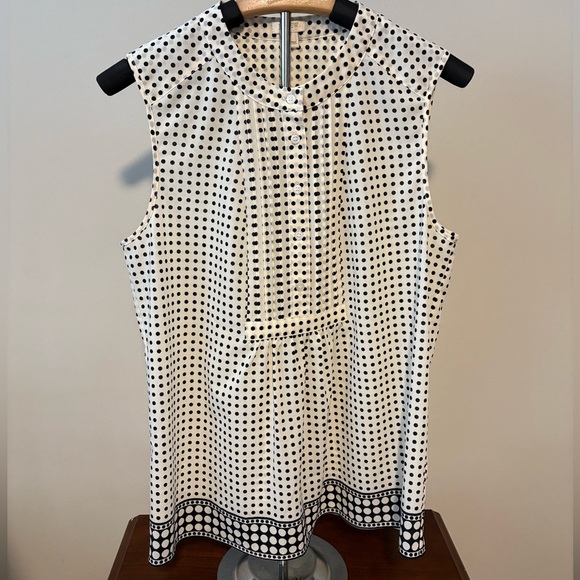J. Crew Tops - J Crew Sleeveless Polka Dot Blouse
